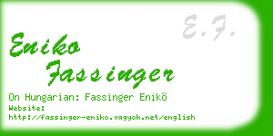 eniko fassinger business card